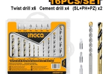 Bộ 16 mũi khoan và mũi bắt vít AKSDB9165