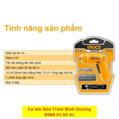 Máy Siết vít dùng pin Lithium 4V CSDLI0402