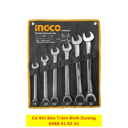 19-32mm Bộ 6 cờ lê vòng miệng tự động INGCO HKSPAR1061