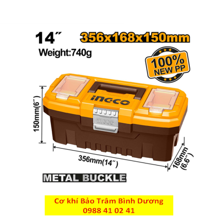 Hộp đựng dụng cụ khóa kim loại 14” INGCO PBX1402