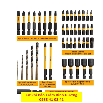 Bộ 45 mũi khoan và vặn vít INGCO AKDL24502 ( Sale online)